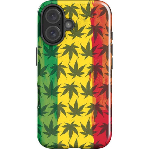 Marijuana Rasta Pattern iPhone 16 Plus Impact Case